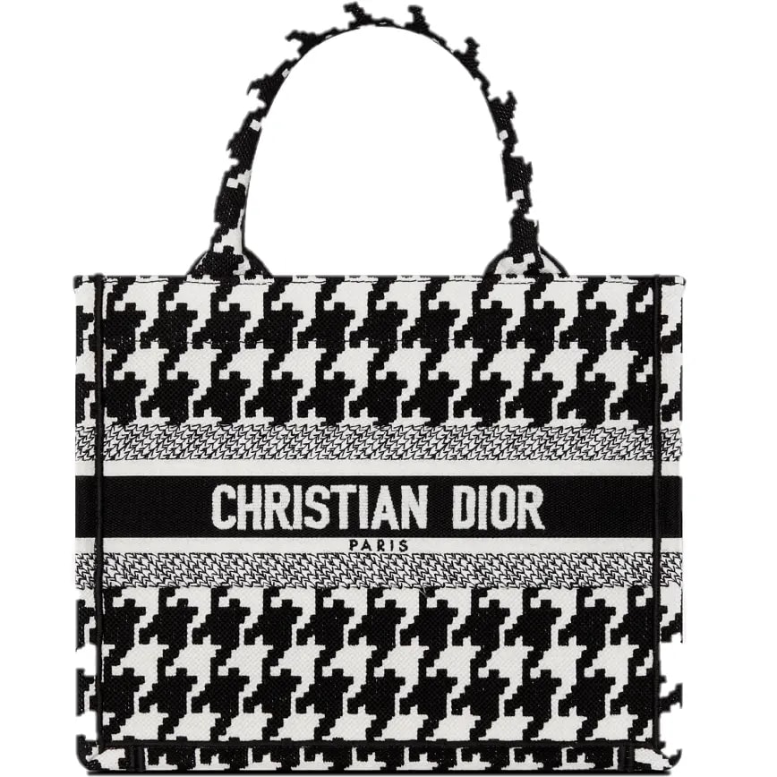 Túi Dior Book Tote Macro Houndstooth 'Black and White' M1265ZTQT-M911 — kich-thuoc: 22-5-x-15-x-6-cm