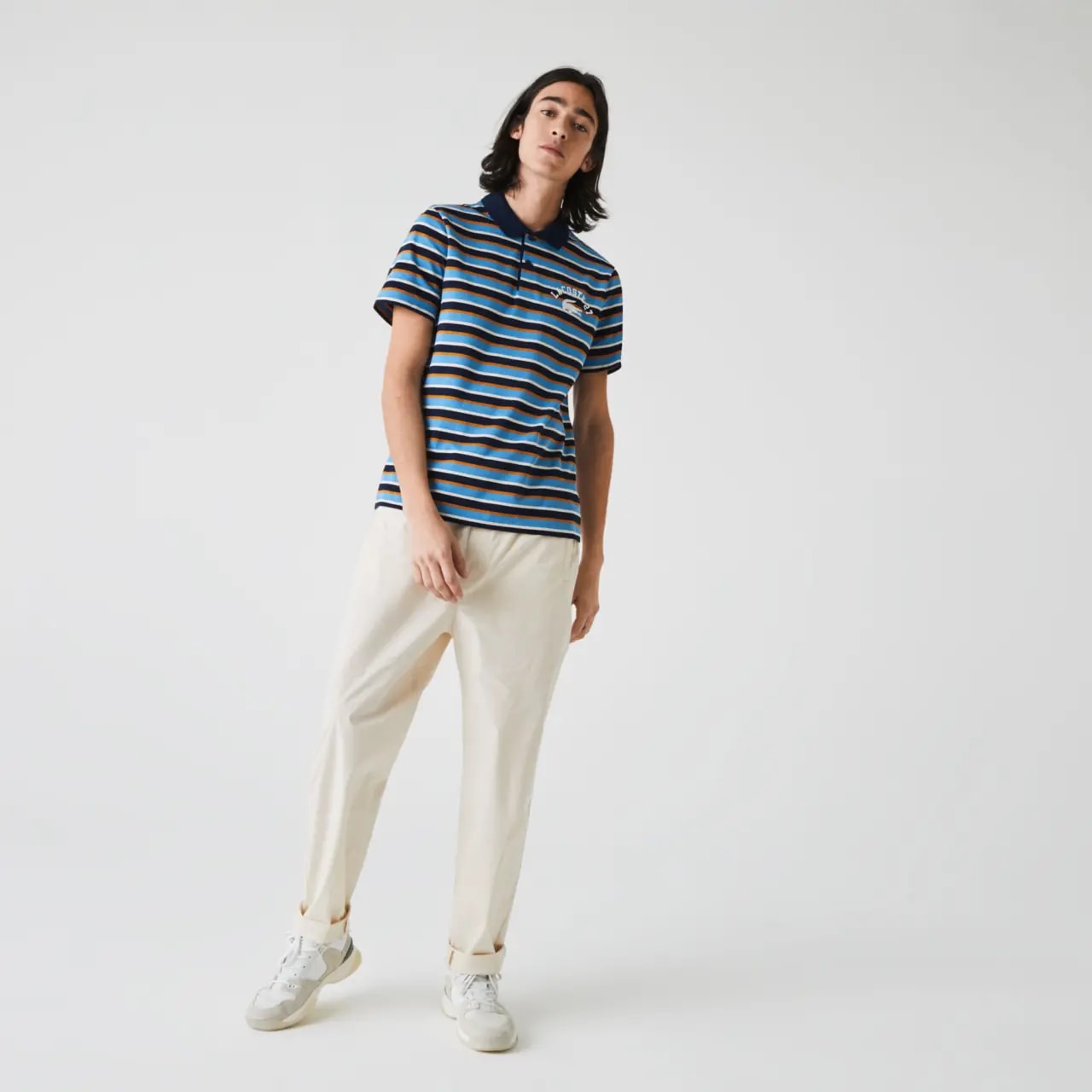 Áo Lacoste Ultra-lightweight Striped Knit Polo Shirt YH0031-00 — ảnh 4