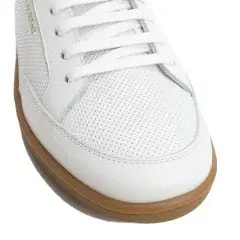 Giày Saint Laurent Leather Sneakers White Yellow 6032231JZA09383 — ảnh 4