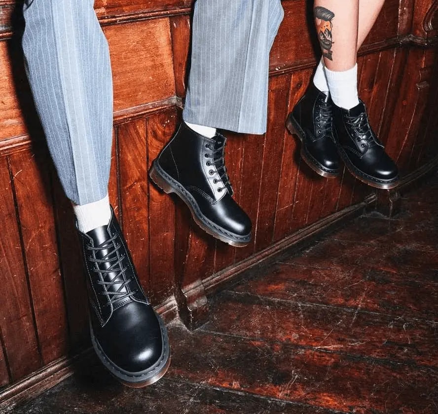 Giày Dr. Martens 101 Black Leather Combat Boots 10064001 — ảnh 2