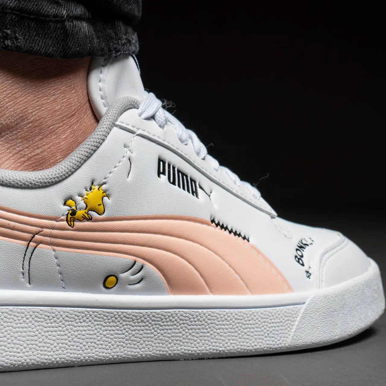 Giày Puma Peanuts x Shuffle Big Kid 'Woodstock White Apricot' 375739-02 — ảnh 5