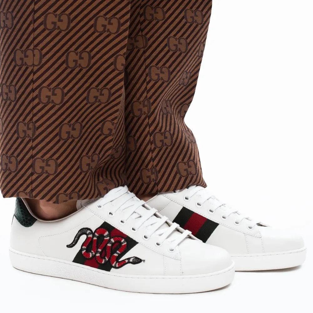 Giày Gucci Ace Embroidered 'Snake'  456230 02JP0 9064 — ảnh 2