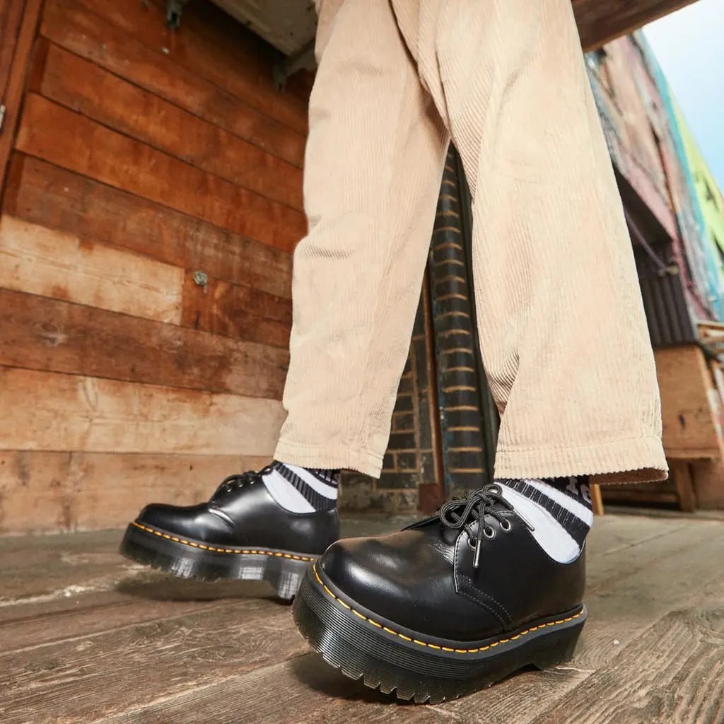 Giày Dr.Martens 1461 Quad Black Polished Smooth Black 25567001 — ảnh 2