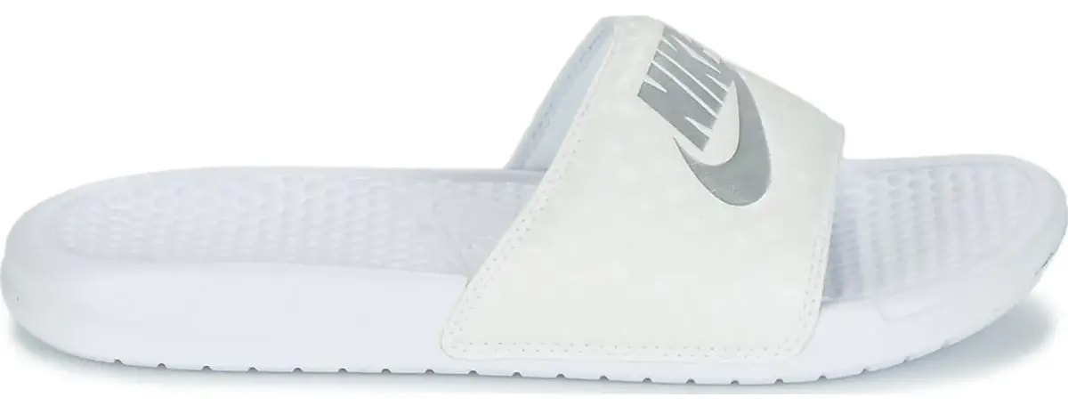 Dép Nike Benassi ' White Metallic Silver ' 343881-102 — tieu-de: lien-he-order