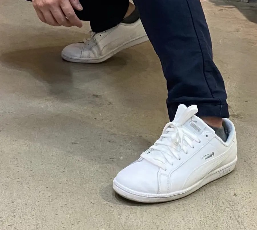 Giày Puma Classic Retro Smash L White Trainers 356722-02 — ảnh 4