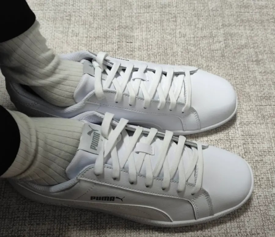 Giày Puma Classic Retro Smash L White Trainers 356722-02 — ảnh 2