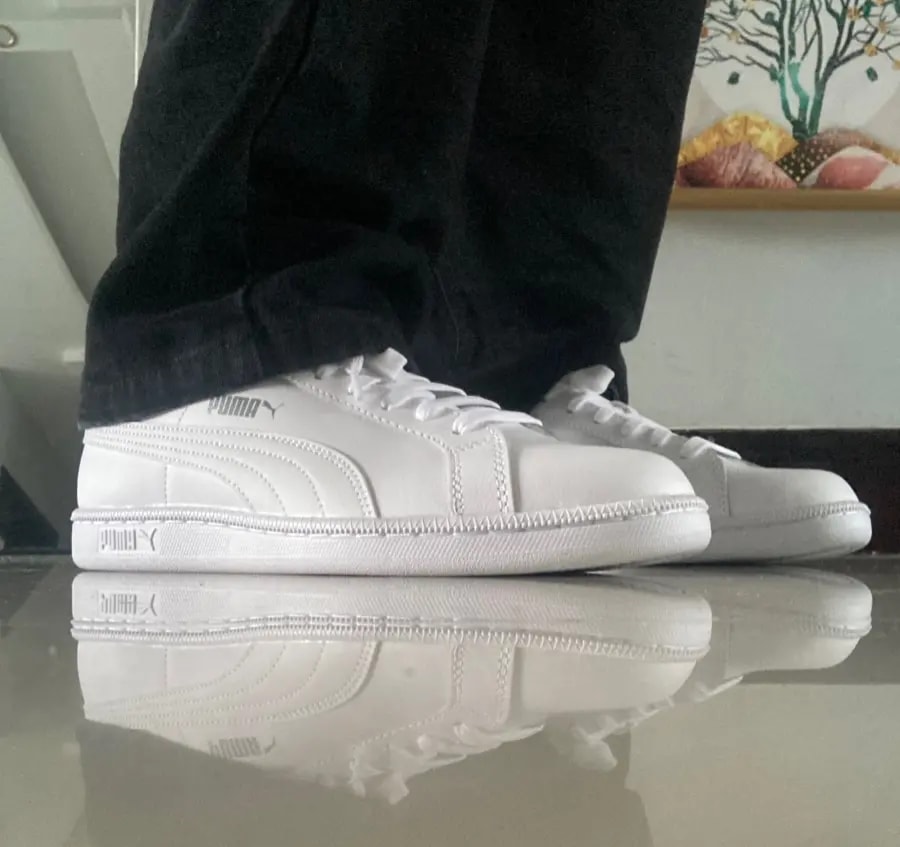 Giày Puma Classic Retro Smash L White Trainers 356722-02 — ảnh 3