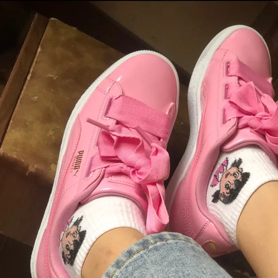 Giày Puma Wmns Basket Heart Patent Jr 'Prism Pink' 364817-03 — ảnh 4