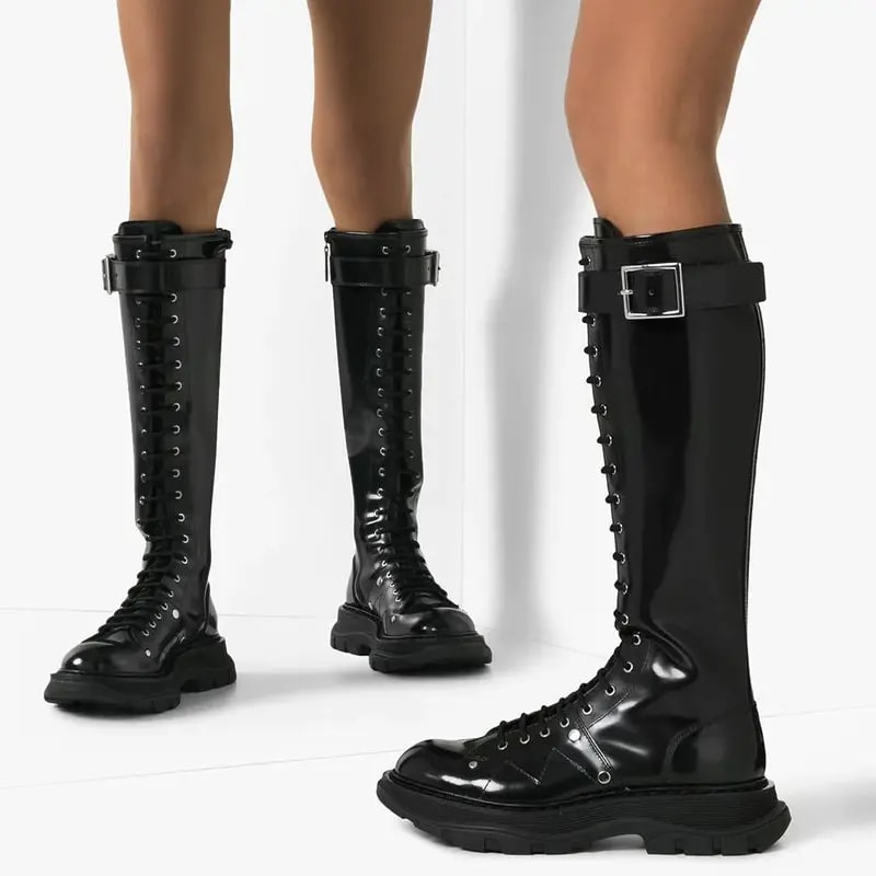 Giày Alexander McQueen Tread Lace Up Boot 595466-WHZ81-1081 — ảnh 2