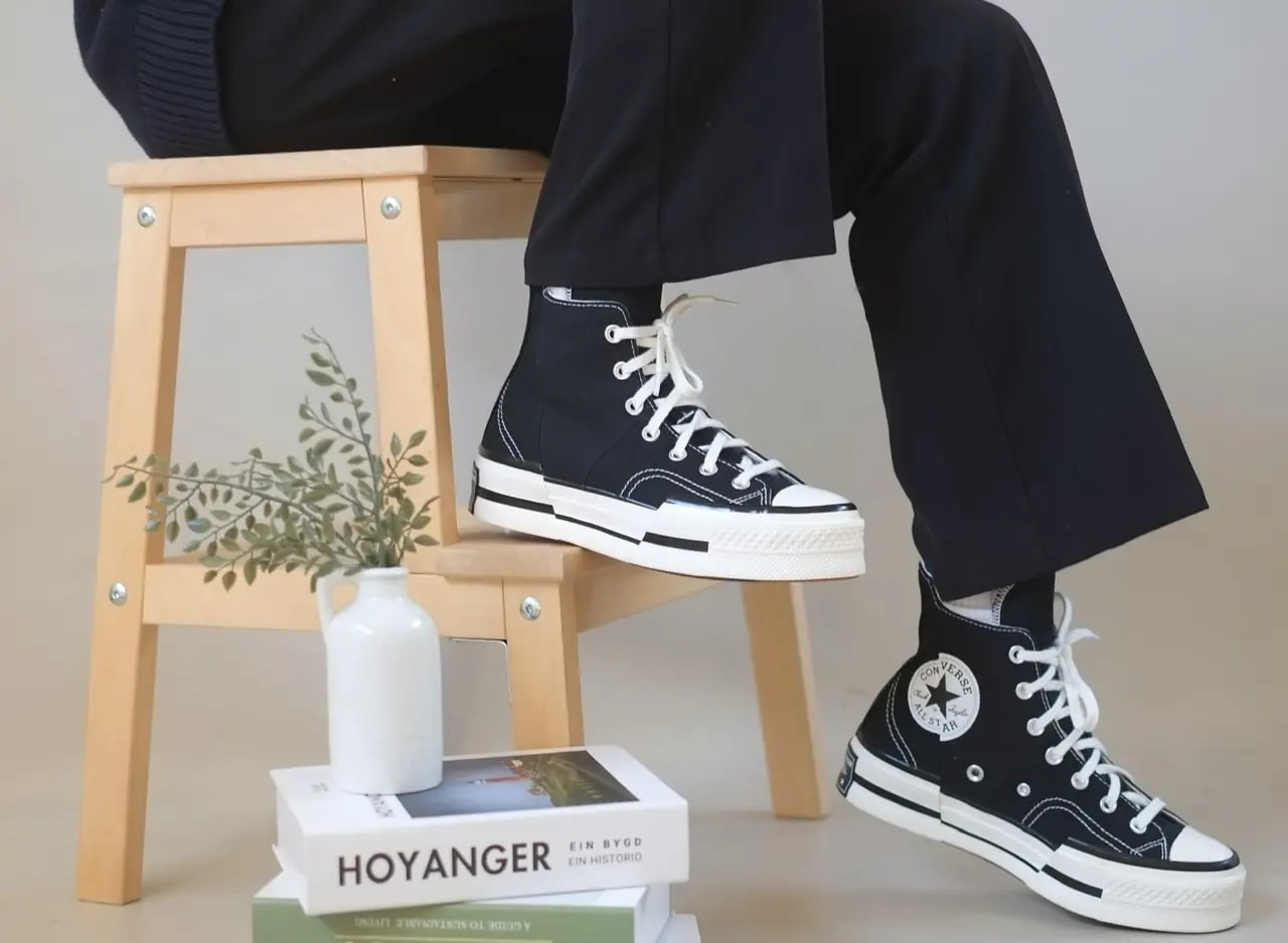 Giày Converse Chuck 70 Plus Canvas Hi 'Black' A00916C — ảnh 3
