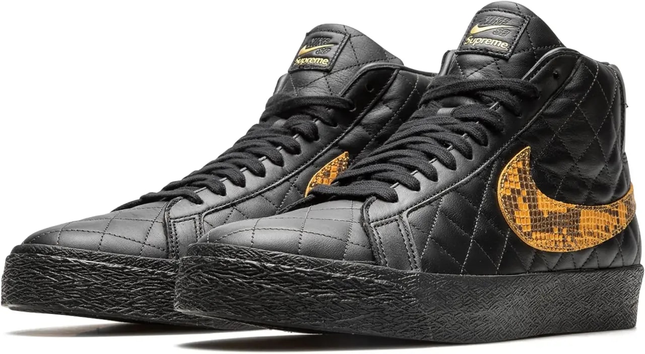 Giày Nike Zoom Blazer Mid QS SB x Supreme 'Black Snakeskin' DV5078-001 — ảnh 4