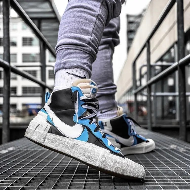 Giày Nike Sacai x Blazer Mid 'Black Blue' BV0072-001 — — ảnh 2