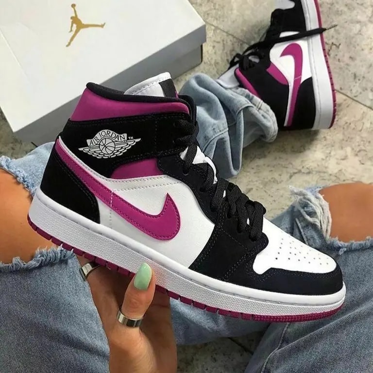 Giày Nike Wmns Air Jordan 1 Mid ‘Cactus Flower’ BQ6472-005 — ảnh 4