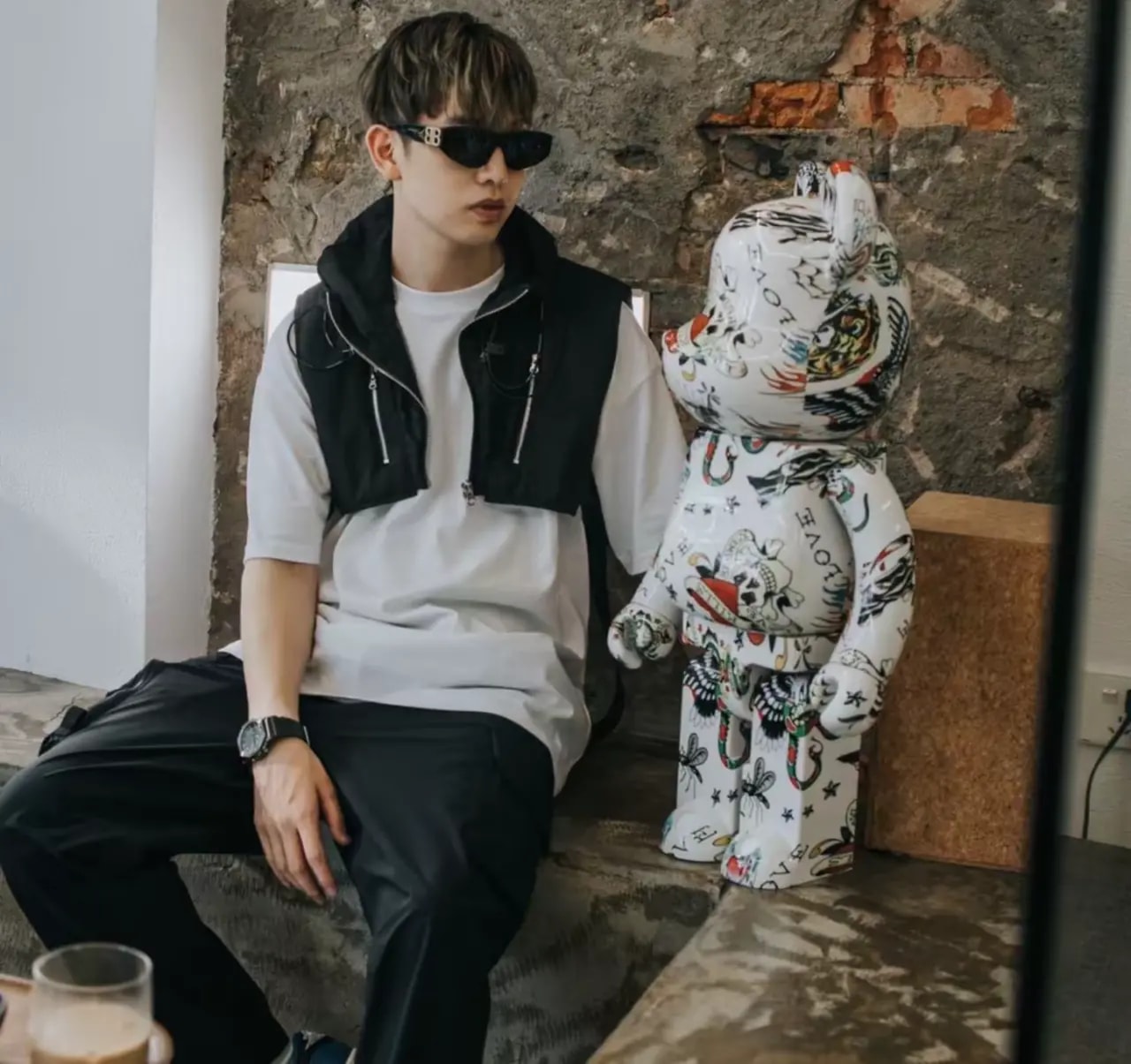 Mô Hình Bearbrick Ed Hardy White — ảnh 2