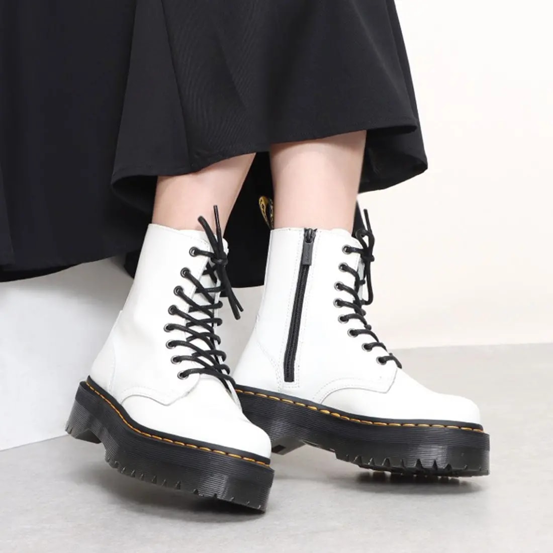 Giày Dr.Martens JADON Polished Smooth White 15265100 — ảnh 4