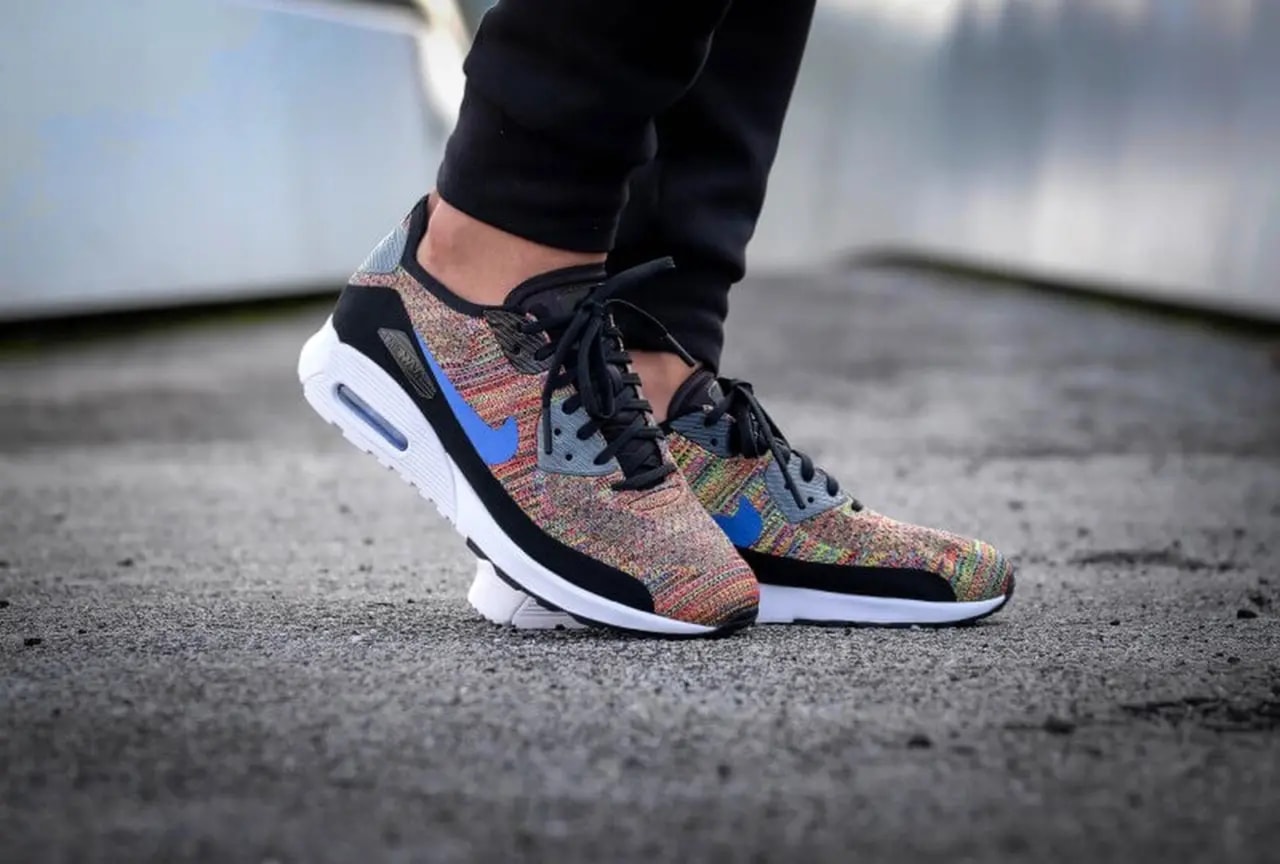 Giày Nike Air Max 90 Ultra 2.0 Flyknit ' Blue Cool Grey' 881109-001 — ảnh 3