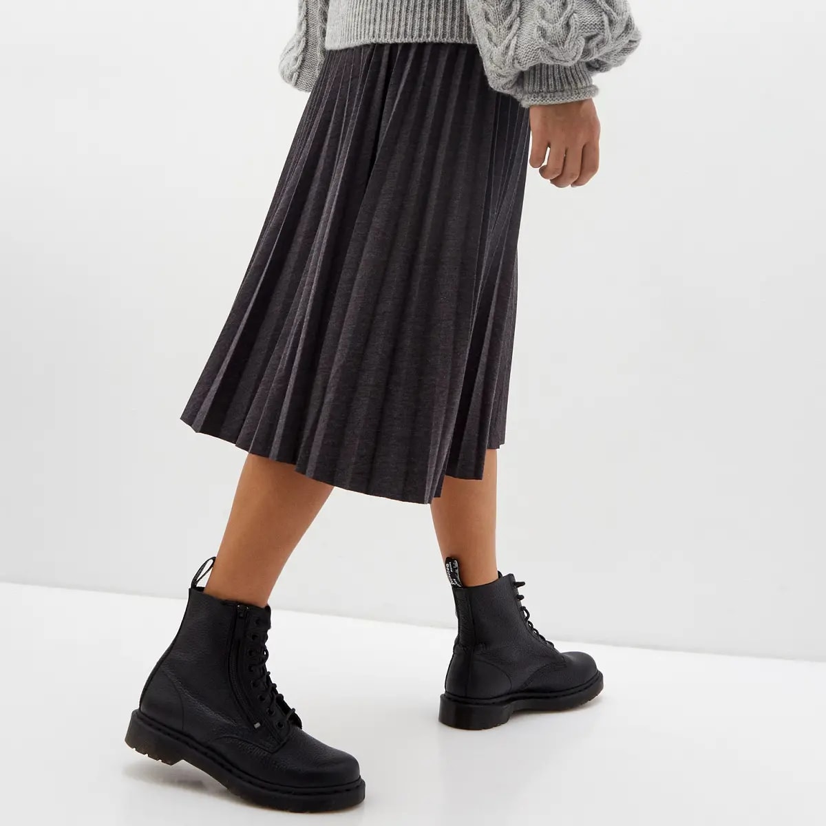 Giày Dr.Martens 1460 Pascal Women's Leather Zipper 'Black' 22008001 — ảnh 2