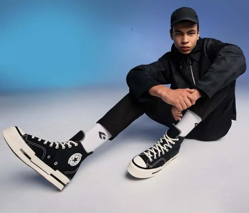 Giày Converse Chuck 70 Plus Canvas Hi 'Black' A00916C — ảnh 2