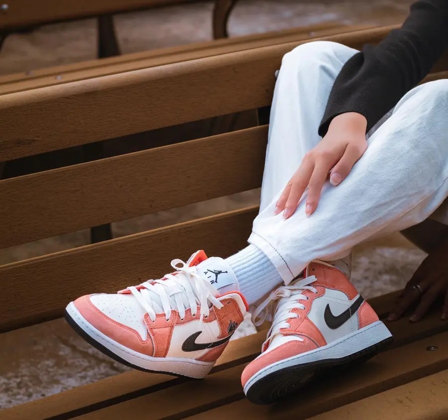Giày Nike Air Jordan 1 Mid SE 'Orange Suede' DV1336-800 — ảnh 3