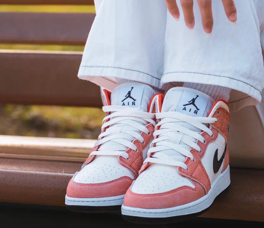 Giày Nike Air Jordan 1 Mid SE 'Orange Suede' DV1336-800 — ảnh 4