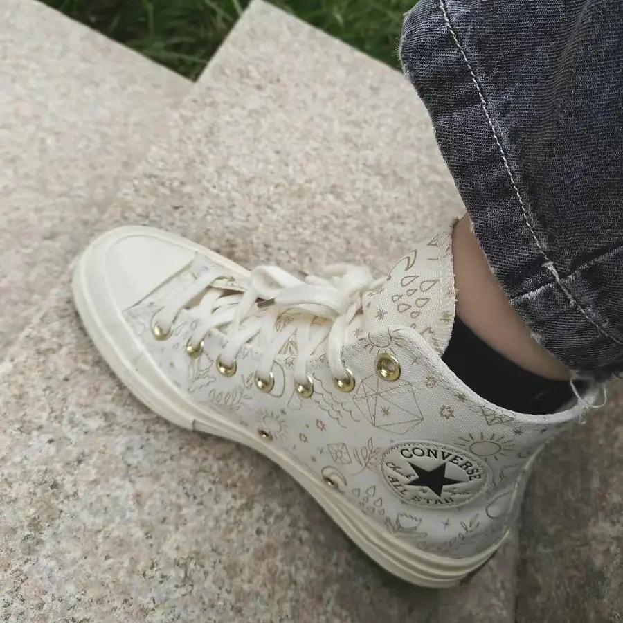 Giày Converse Chuck Taylor All-Star 70 Hi Elements Print 'Egret Gold' A02207C — ảnh 2