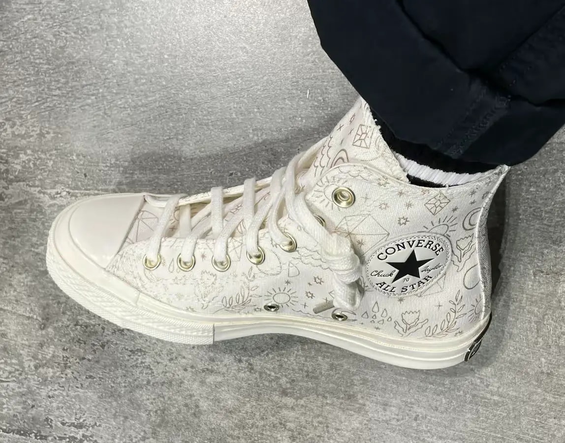 Giày Converse Chuck Taylor All-Star 70 Hi Elements Print 'Egret Gold' A02207C — ảnh 5