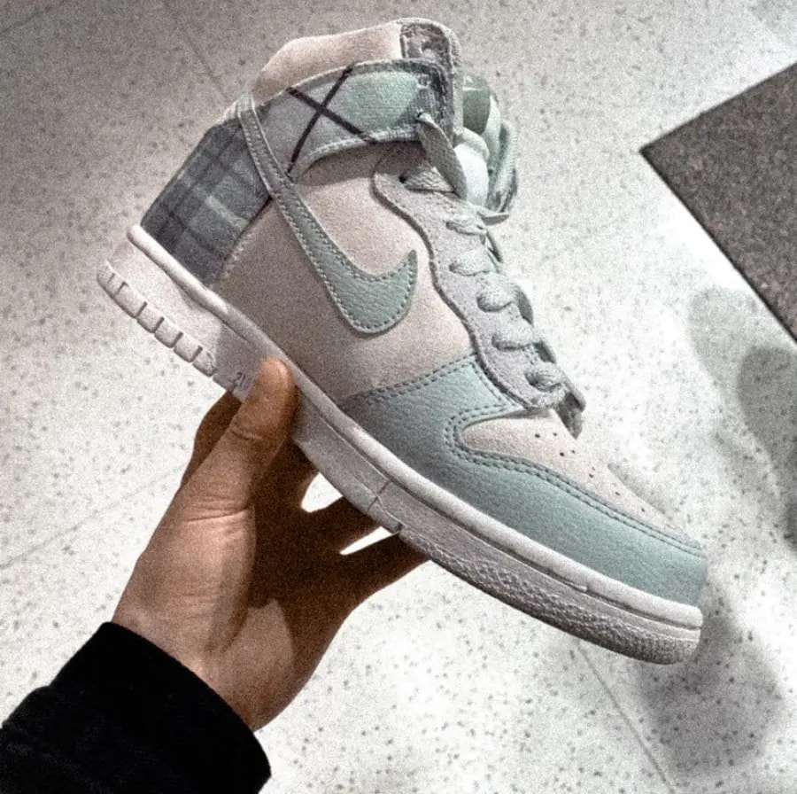 Giày Nike Dunk High SE GS 'Mint Plaid' DV1724-100 — ảnh 2