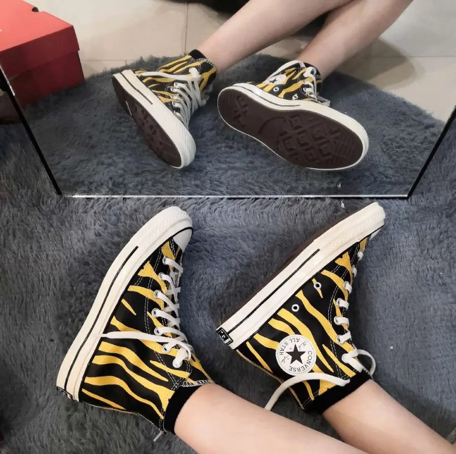 Giày Converse Chuck 70 High 'Archive Print Sulfur Zebra' 165965C — ảnh 4