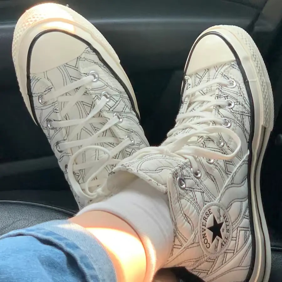 Giày Converse Wmns Chuck 70 High 'Runway Cable Egret Black' 568674C — ảnh 2