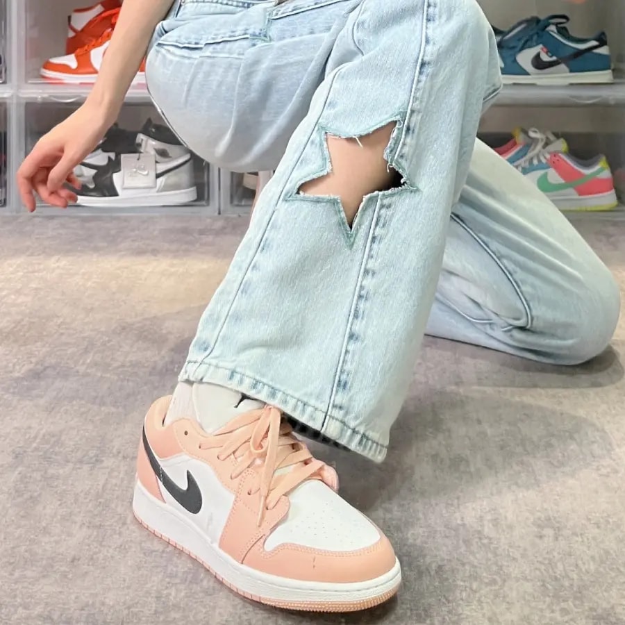 Giày Nike Air Jordan 1 Low GS 'Light Arctic Pink' 553560-800 — ảnh 3