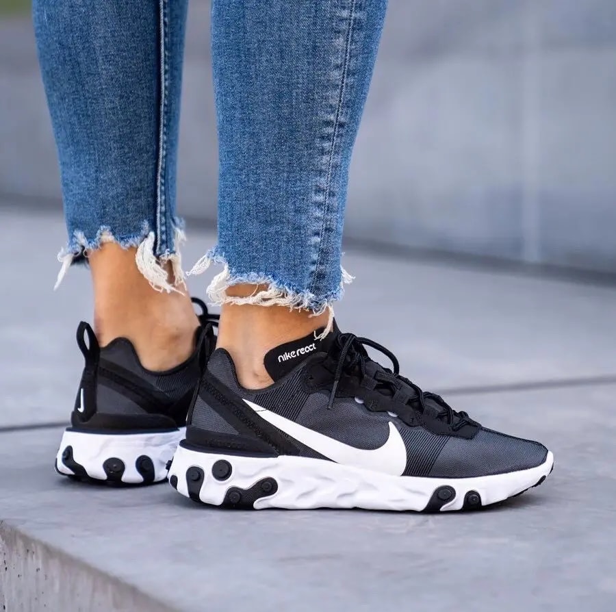 Giày Nike React Element 55 'Black White' BQ6166-003 — ảnh 3