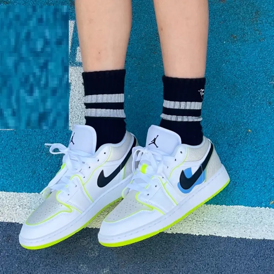 Giày Nike Air Jordan 1 Low SE GS 'Warped Swoosh' DV1324-117 — ảnh 3