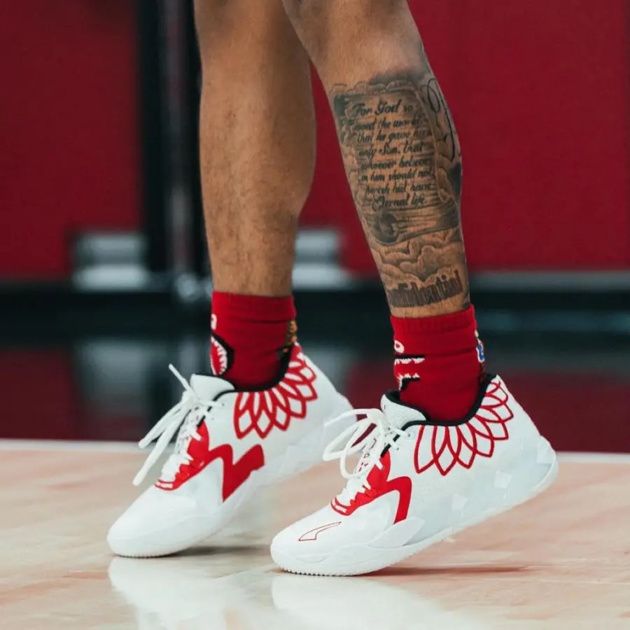 Giày Puma Team Colors 'White High Risk Red' 376941-10 — ảnh 2
