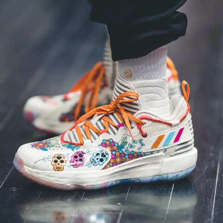 Giày Adidas Dame 7 Extply day Of The Dead 'Cream White' GW3832 — ảnh 3