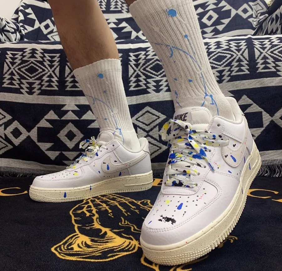 Giày Nike Air Force 1 LV8 3 Paint Splatter Light Grey DJ2598-100 — ảnh 4