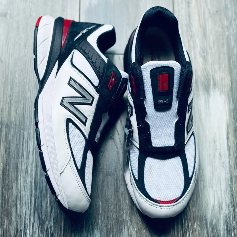Giày New Balance 990v5 Made in USA 'White Carbon Red' M990NL5 — ảnh 4
