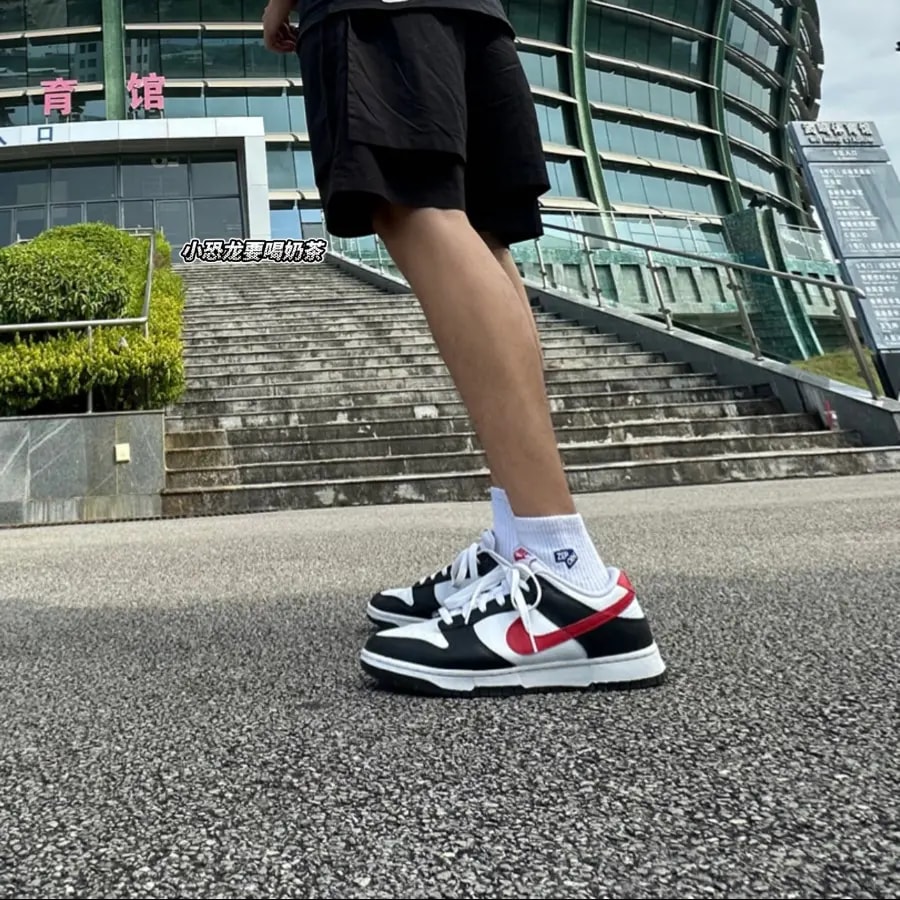 Giày Nike Dunk Low 'Black White Red' FB3354-001 — ảnh 5