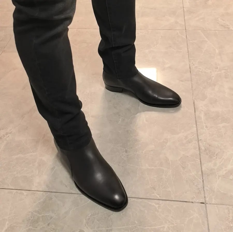 Giày Saint Laurent Wyatt Jodhpur Boots In Mooth Leather 'Black' 663414-1YL00-1000 — ảnh 2
