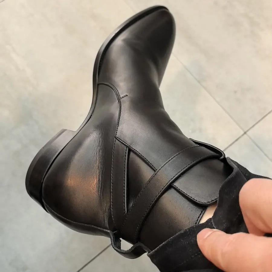 Giày Saint Laurent Wyatt Jodhpur Boots In Mooth Leather 'Black' 663414-1YL00-1000 — ảnh 4