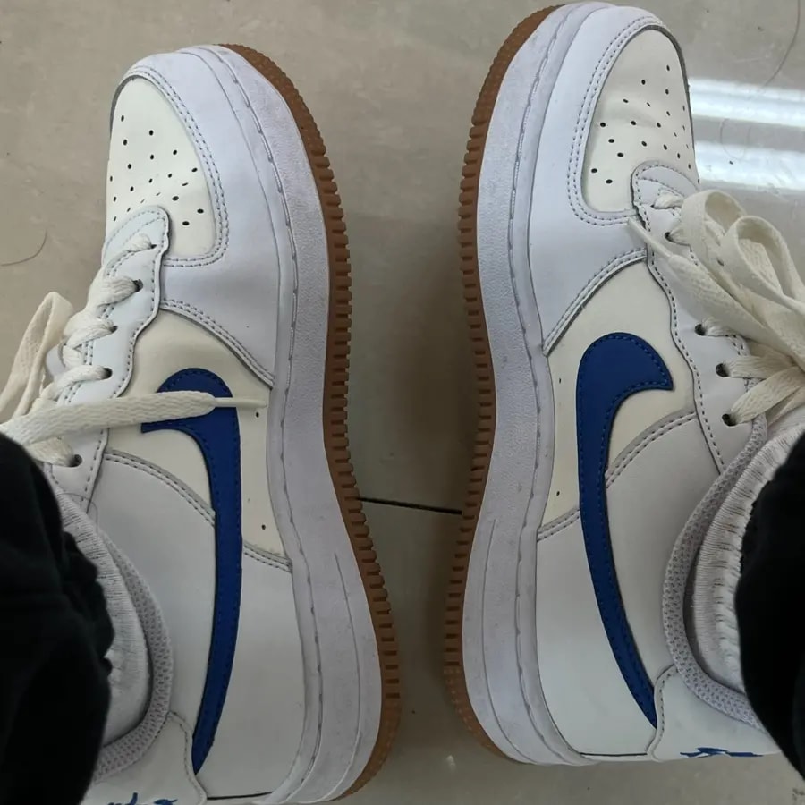 Giày Nike Air Force 1 Big Kids' Shoes 'White Blue' DX5805-179 — ảnh 2