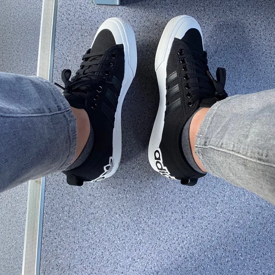 Giày Adidas Nizza 'Oversize Heel Logo Core Black Gum' EF5713 — ảnh 2