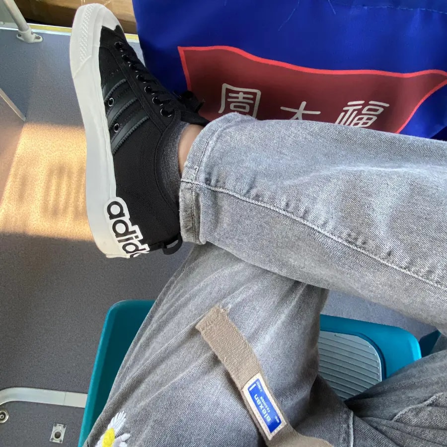 Giày Adidas Nizza 'Oversize Heel Logo Core Black Gum' EF5713 — ảnh 3