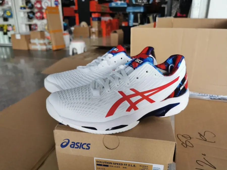 Giày Tennis Asics Wmns Solution Speed FF 2 LE 'White Classic Red' 1041A286-110 — ảnh 2