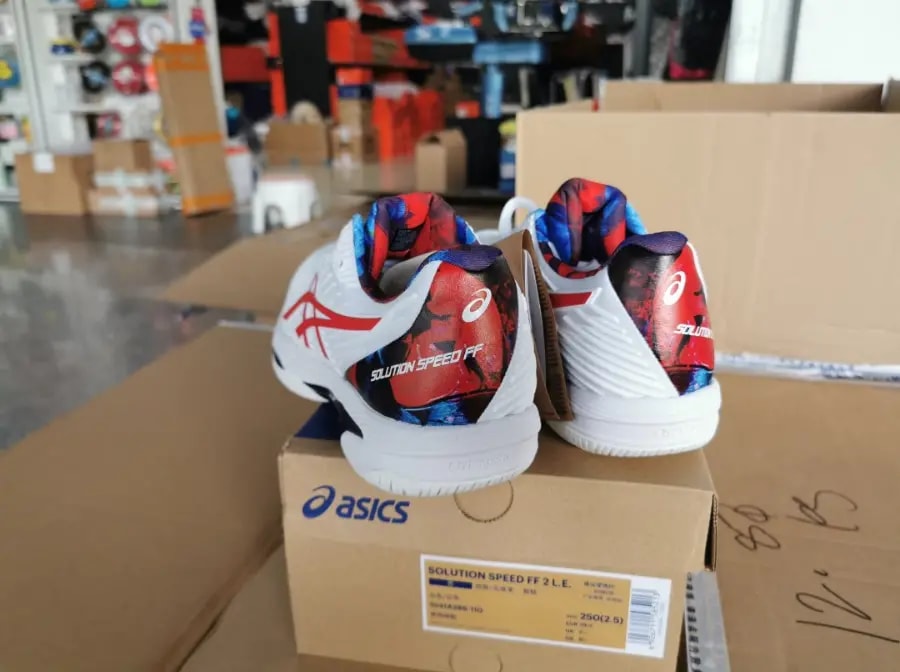 Giày Tennis Asics Wmns Solution Speed FF 2 LE 'White Classic Red' 1041A286-110 — ảnh 3