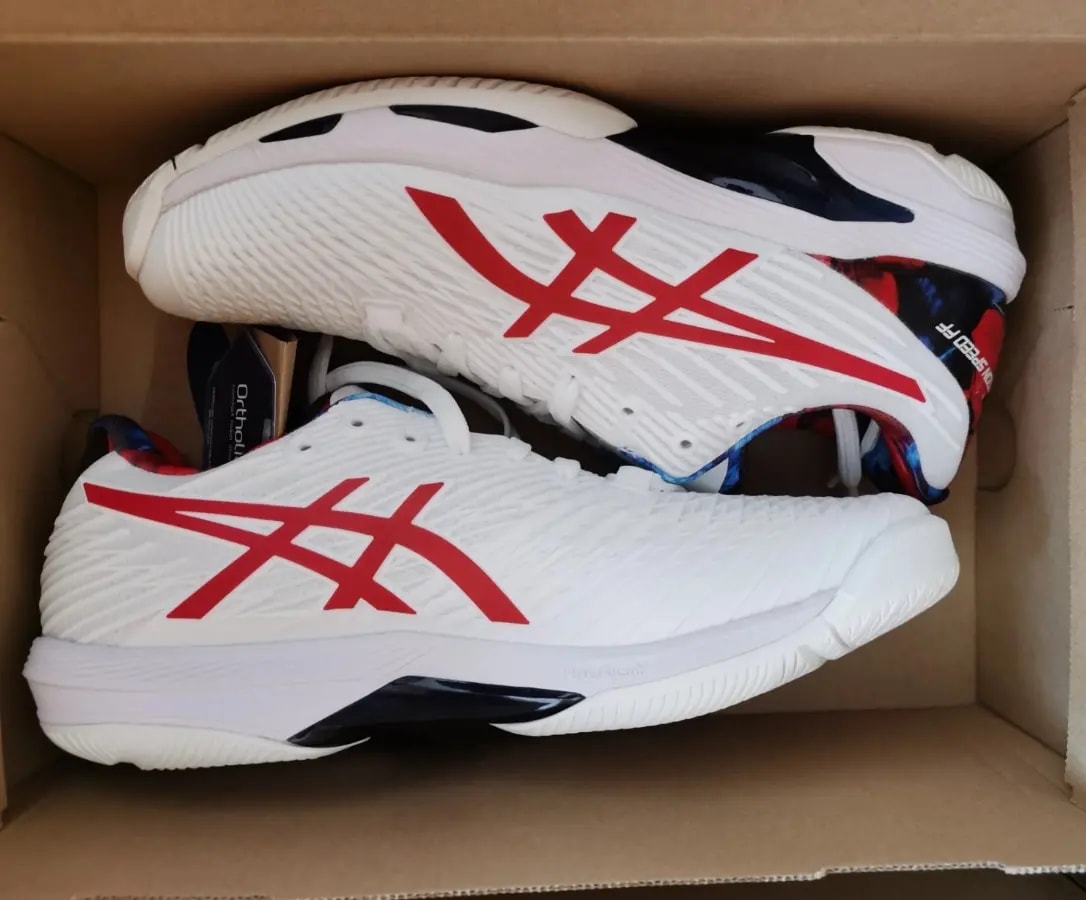 Giày Tennis Asics Wmns Solution Speed FF 2 LE 'White Classic Red' 1041A286-110 — ảnh 5