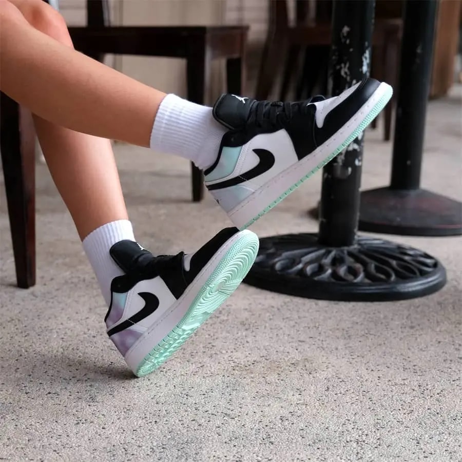 Giày Nike Air Jordan 1 Low SE 'White Black Tie Dye' DQ2514-100 — ảnh 5