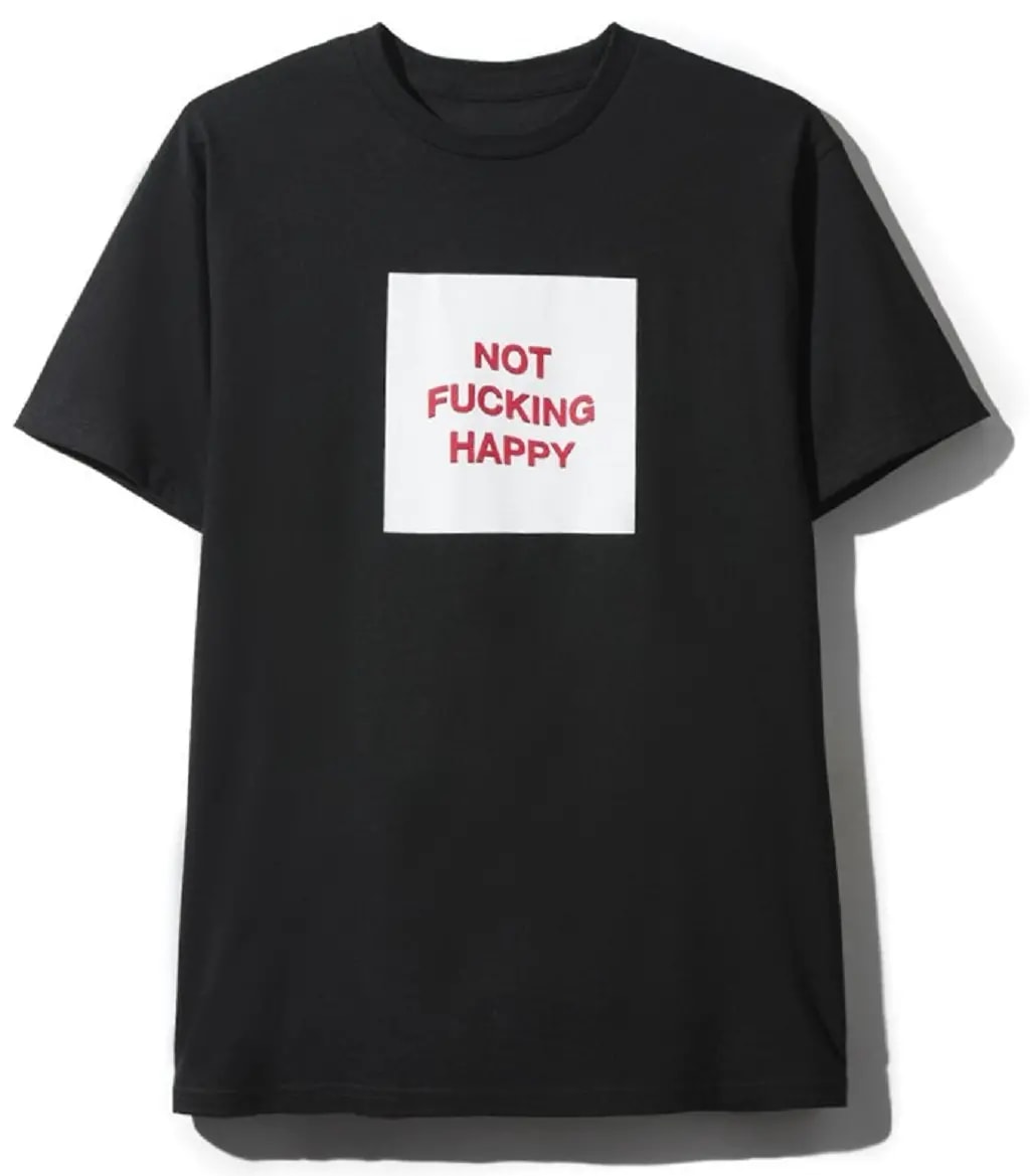 Áo Anti Social Social Club Not Fucking Happy Black Tee — kich-thuoc: S