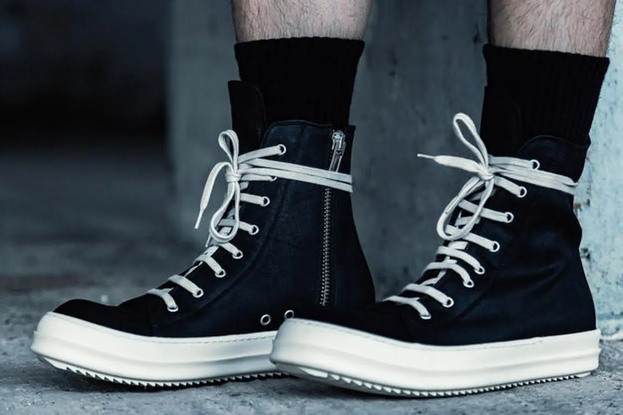 Giày Rick Owens Ramones High 'Black Leather' RU17S9890 — ảnh 4