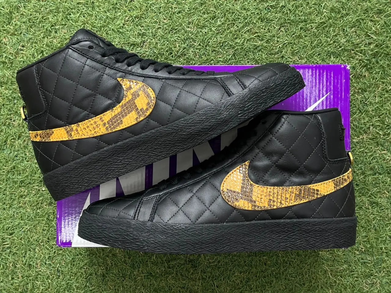 Giày Nike Zoom Blazer Mid QS SB x Supreme 'Black Snakeskin' DV5078-001 — ảnh 5