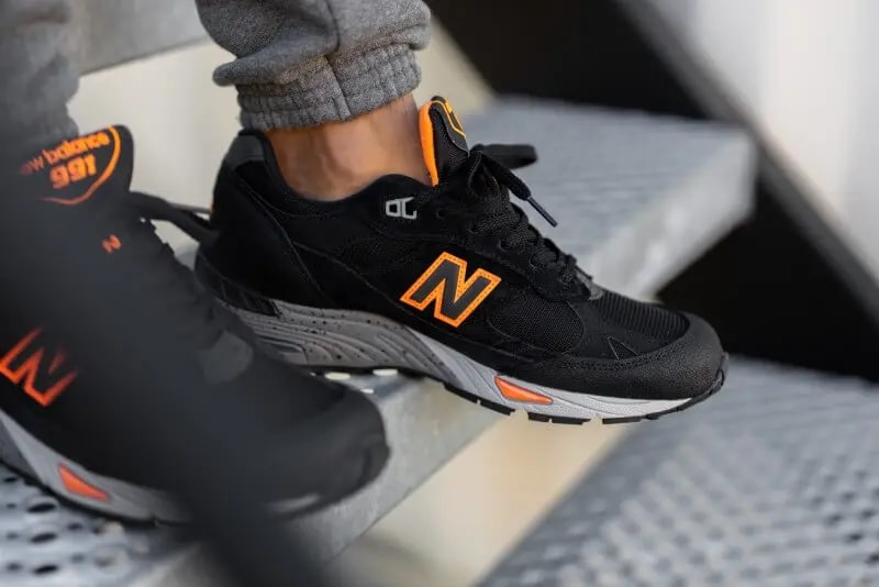 Giày New Balance 991 Made In England Neon Black Orange M991NEO — ảnh 3